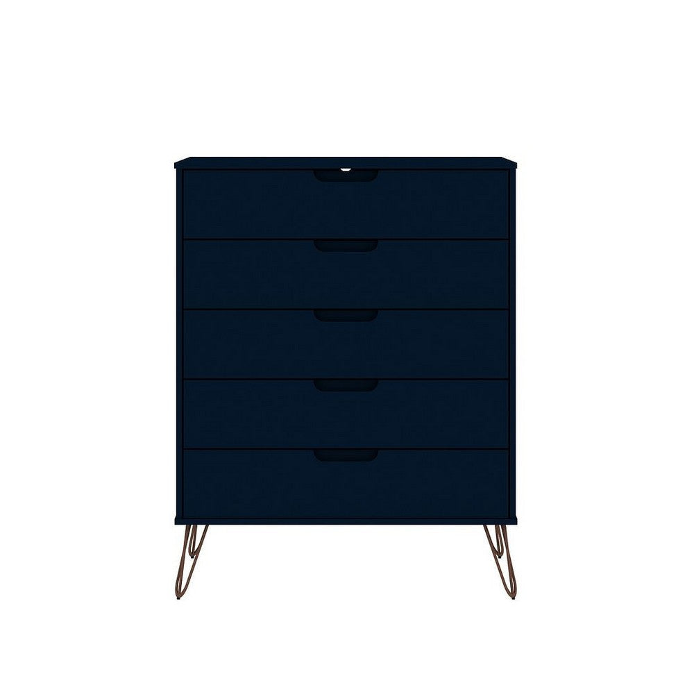 Rockefeller 3-Piece Tatiana Midnight Blue Dresser and Nightstand Set MHC-177GMC4