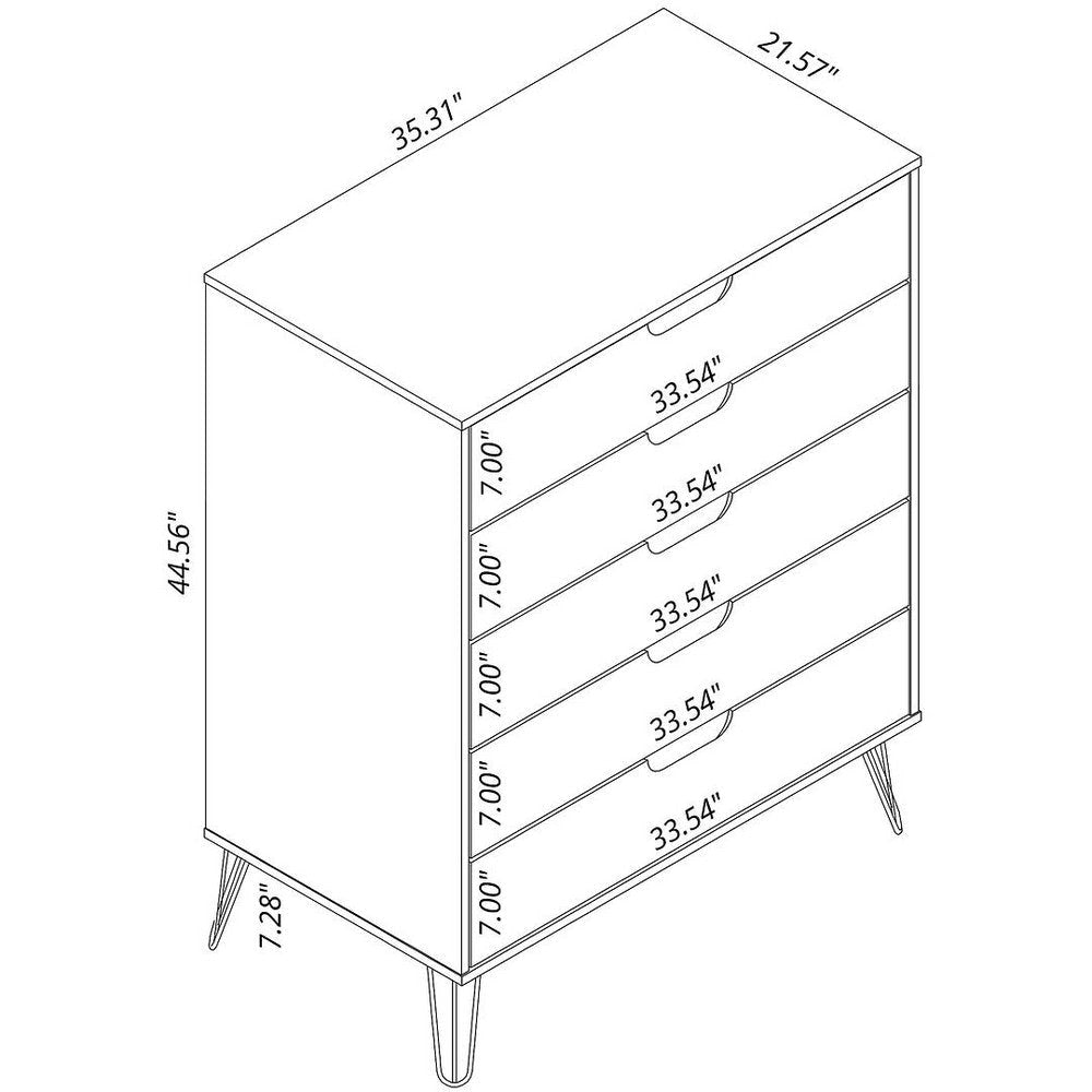 Rockefeller 3-Piece Nature and Textured Grey Dresser and Nightstand Set MHC-177GMC7