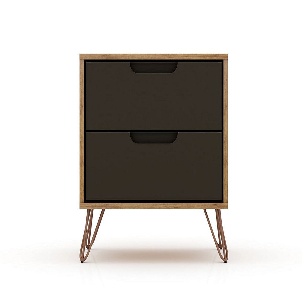 Rockefeller 3-Piece Nature and Textured Grey Dresser and Nightstand Set MHC-177GMC7