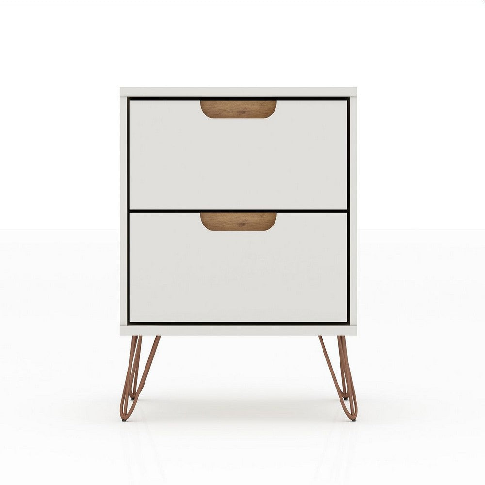 Rockefeller 3-Piece Off White and Nature Dresser and Nightstand Set MHC-178GMC3