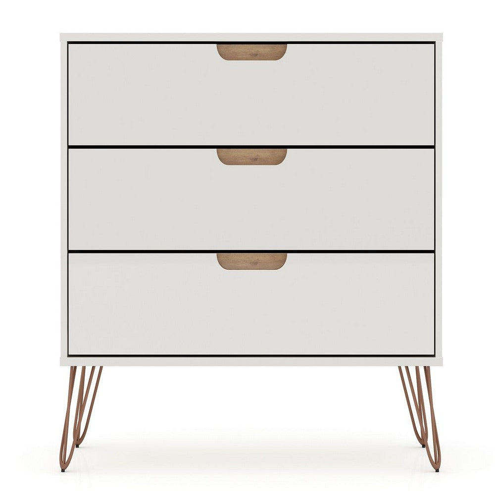Rockefeller 3-Piece Off White and Nature Dresser and Nightstand Set MHC-178GMC3
