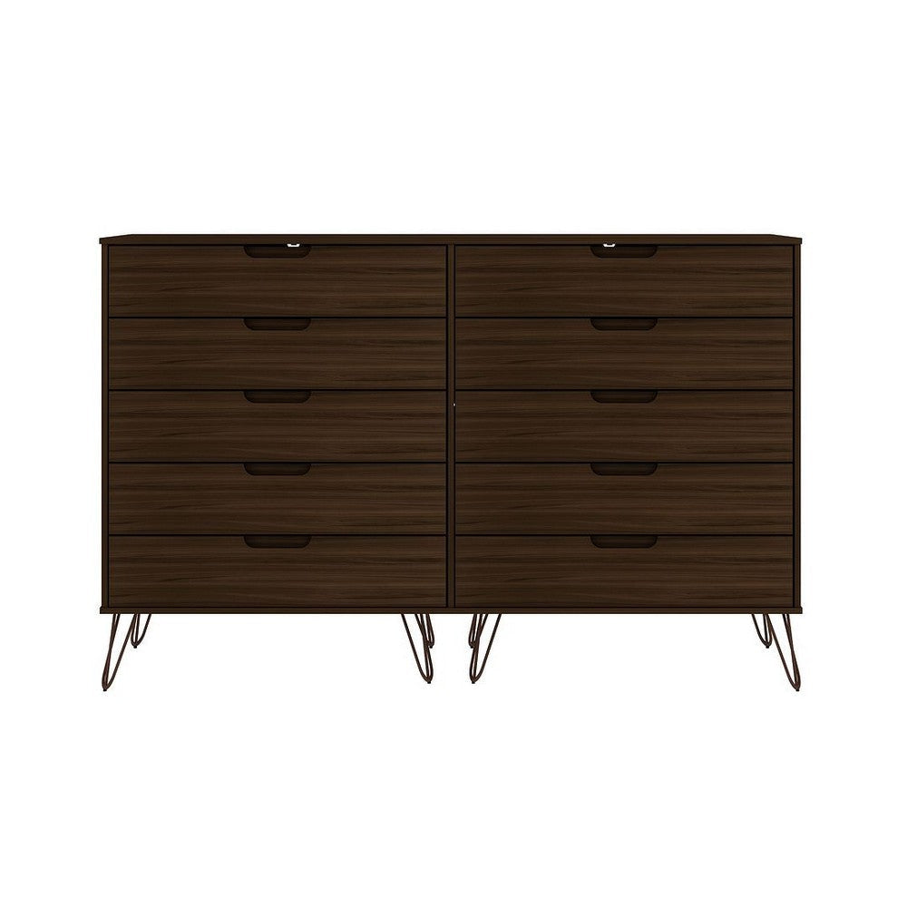 Rockefeller 3-Piece Brown Dresser and Nightstand Set MHC-178GMC5