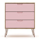 Rockefeller 3-Piece Nature and Rose Pink Dresser and Nightstand Set MHC-178GMC6