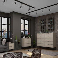 Rockefeller 3-Piece Off White Dresser and Nightstand Set