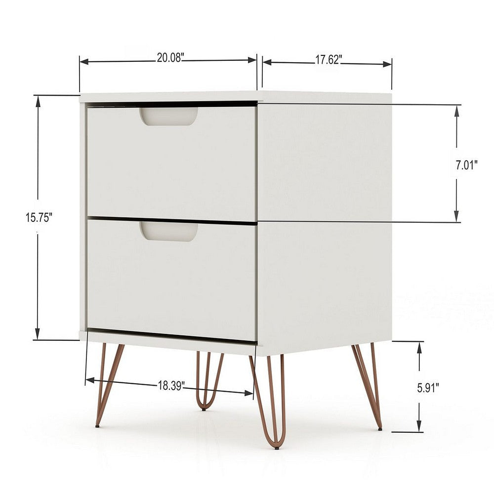 Rockefeller 3-Piece Off White Dresser and Nightstand Set MHC-178GMC8