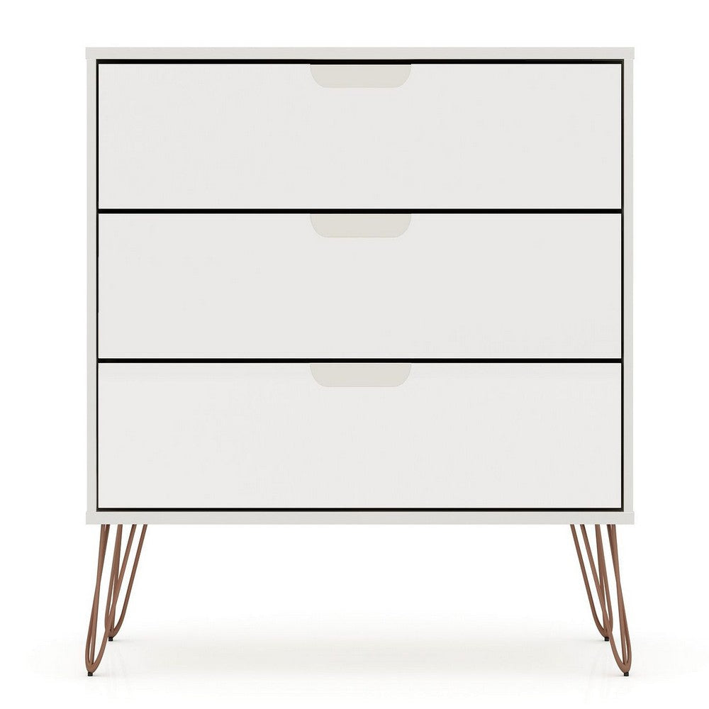 Rockefeller 3-Piece Off White Dresser and Nightstand Set MHC-178GMC8