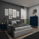 Rockefeller Tatiana Midnight Blue 5-Drawer Dresser and 2-Drawer Nightstand Set