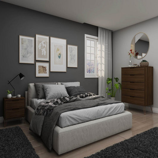 Rockefeller Brown 5-Drawer Dresser and 2-Drawer Nightstand Set