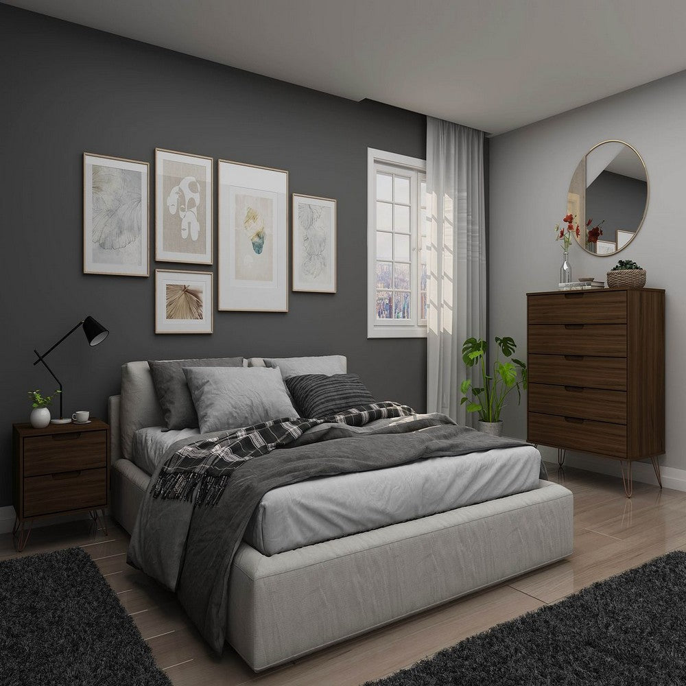 Rockefeller Brown 5-Drawer Dresser and 2-Drawer Nightstand Set