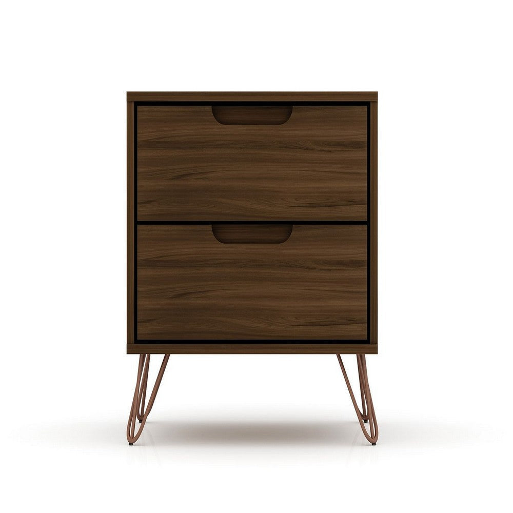 Rockefeller Brown 5-Drawer Dresser and 2-Drawer Nightstand Set MHC-179GMC5