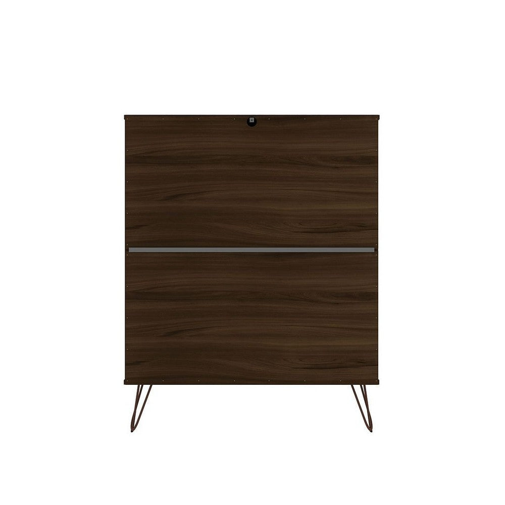 Rockefeller Brown 5-Drawer Dresser and 2-Drawer Nightstand Set MHC-179GMC5