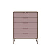 Rockefeller Nature and Rose Pink 5-Drawer Dresser and 2-Drawer Nightstand Set MHC-179GMC6
