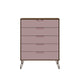Rockefeller Nature and Rose Pink 5-Drawer Dresser and 2-Drawer Nightstand Set MHC-179GMC6
