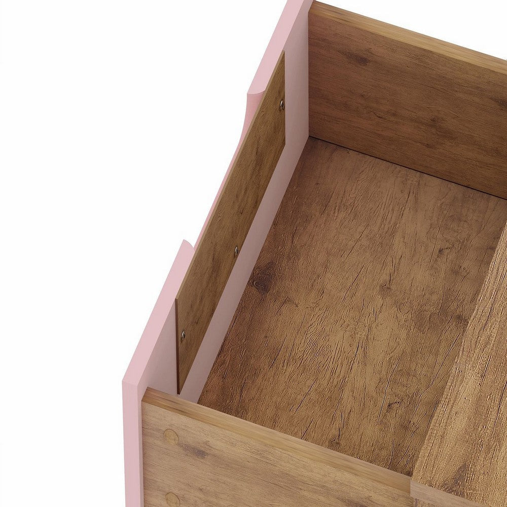 Rockefeller Nature and Rose Pink 5-Drawer Dresser and 2-Drawer Nightstand Set MHC-179GMC6