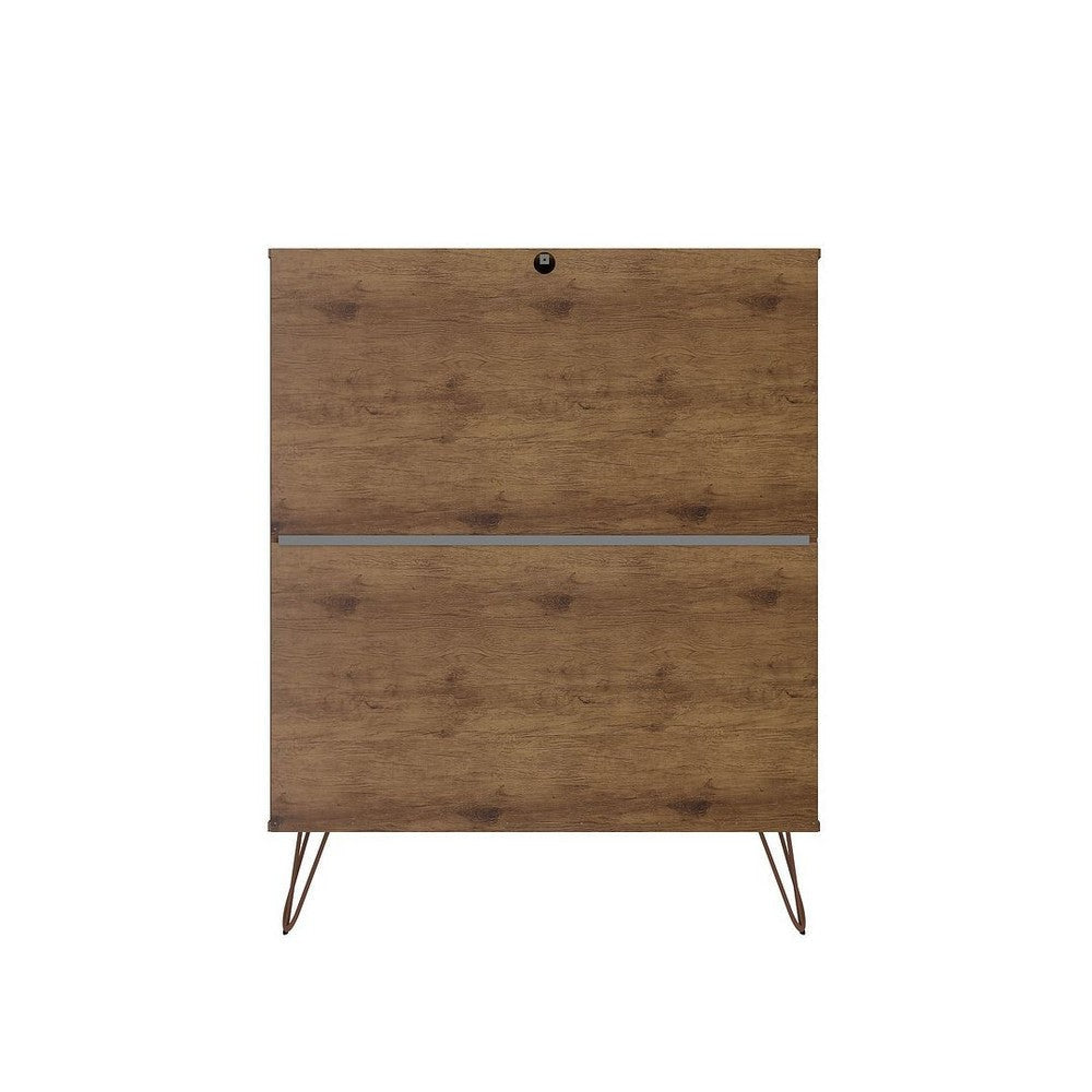 Rockefeller Nature and Rose Pink 5-Drawer Dresser and 2-Drawer Nightstand Set MHC-179GMC6