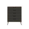 Rockefeller Nature and Texture Grey 5-Drawer Dresser and 2-Drawer Nightstand Set MHC-179GMC7