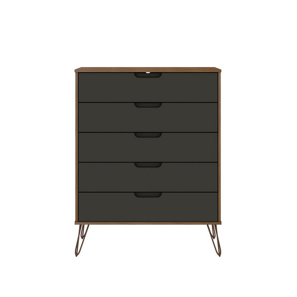 Rockefeller Nature and Texture Grey 5-Drawer Dresser and 2-Drawer Nightstand Set MHC-179GMC7
