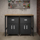 3-Piece Fortress Mobile Space-Saving Steel Garage Cabinet and Worktable 4.0 in Charcoal Grey