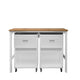 3-Piece Fortress Mobile Space-Saving Steel Garage Cabinet and Worktable 4.0 in White MHC-17GMC-WH