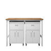 3-Piece Fortress Mobile Space-Saving Steel Garage Cabinet and Worktable 4.0 in White