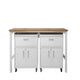 3-Piece Fortress Mobile Space-Saving Steel Garage Cabinet and Worktable 4.0 in White