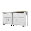 3-Piece Fortress Mobile Space-Saving Steel Garage Cabinet and Worktable 4.0 in White MHC-17GMC-WH