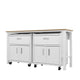 3-Piece Fortress Mobile Space-Saving Steel Garage Cabinet and Worktable 4.0 in White MHC-17GMC-WH