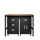 3-Piece Fortress Mobile Space-Saving Steel Garage Cabinet and Worktable 5.0 in Charcoal Grey