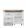 3-Piece Fortress Mobile Space-Saving Steel Garage Cabinet and Worktable 5.0 in White MHC-18GMC-WH