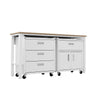 3-Piece Fortress Mobile Space-Saving Steel Garage Cabinet and Worktable 5.0 in White MHC-18GMC-WH