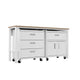 3-Piece Fortress Mobile Space-Saving Steel Garage Cabinet and Worktable 5.0 in White MHC-18GMC-WH