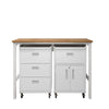 3-Piece Fortress Mobile Space-Saving Steel Garage Cabinet and Worktable 5.0 in White