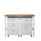 3-Piece Fortress Mobile Space-Saving Steel Garage Cabinet and Worktable 5.0 in White