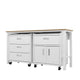 3-Piece Fortress Mobile Space-Saving Steel Garage Cabinet and Worktable 5.0 in White MHC-18GMC-WH