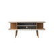 Utopia 53.14" TV Stand with Splayed Wooden Legs and 4 Shelves and Maple Cream