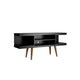 Utopia 53.14’’ TV Stand with Splayed Wooden Legs and 4 Shelves in Black MHC-19653