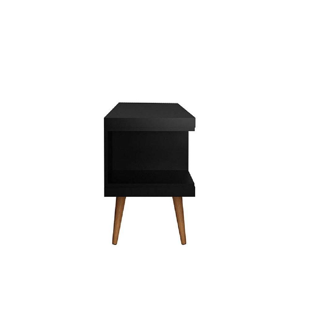 Utopia 53.14’’ TV Stand with Splayed Wooden Legs and 4 Shelves in Black MHC-19653