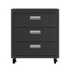 3-Piece Fortress Mobile Space-Saving Steel Garage Cabinet Chests and Worktable 6.0 in Charcoal Grey MHC-19GMC-CH