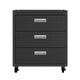 3-Piece Fortress Mobile Space-Saving Steel Garage Cabinet Chests and Worktable 6.0 in Charcoal Grey MHC-19GMC-CH