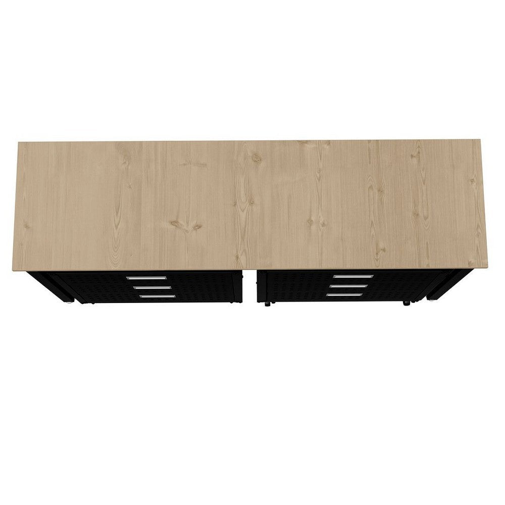 3-Piece Fortress Mobile Space-Saving Steel Garage Cabinet Chests and Worktable 6.0 in Charcoal Grey MHC-19GMC-CH
