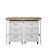 3-Piece Fortress Mobile Space-Saving Steel Garage Cabinet Chests and Worktable 6.0 in White