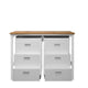 3-Piece Fortress Mobile Space-Saving Steel Garage Cabinet Chests and Worktable 6.0 in White MHC-19GMC-WH