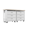 3-Piece Fortress Mobile Space-Saving Steel Garage Cabinet Chests and Worktable 6.0 in White MHC-19GMC-WH