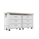 3-Piece Fortress Mobile Space-Saving Steel Garage Cabinet Chests and Worktable 6.0 in White MHC-19GMC-WH