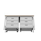 3-Piece Fortress Mobile Space-Saving Steel Garage Cabinet Chests and Worktable 6.0 in White MHC-19GMC-WH