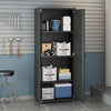 Fortress Textured Metal 75.4’’ Garage Cabinet with 4 Adjustable Shelves in Charcoal Grey MHC-1GMCF-CH