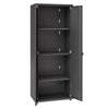Fortress Textured Metal 75.4’’ Garage Cabinet with 4 Adjustable Shelves in Charcoal Grey MHC-1GMCF-CH