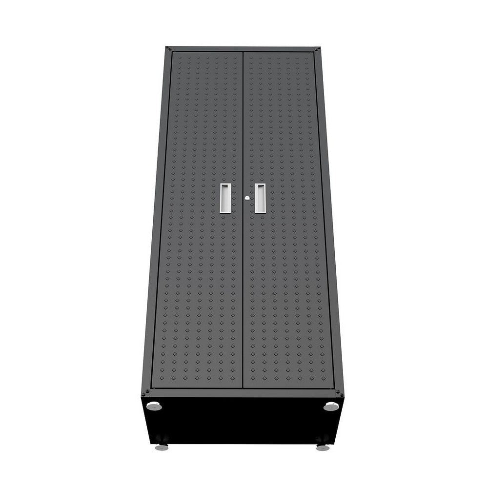Fortress Textured Metal 75.4’’ Garage Cabinet with 4 Adjustable Shelves in Charcoal Grey MHC-1GMCF-CH