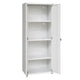 Fortress Textured Metal 75.4’’ Garage Cabinet with 4 Adjustable Shelves in White MHC-1GMCF-WH