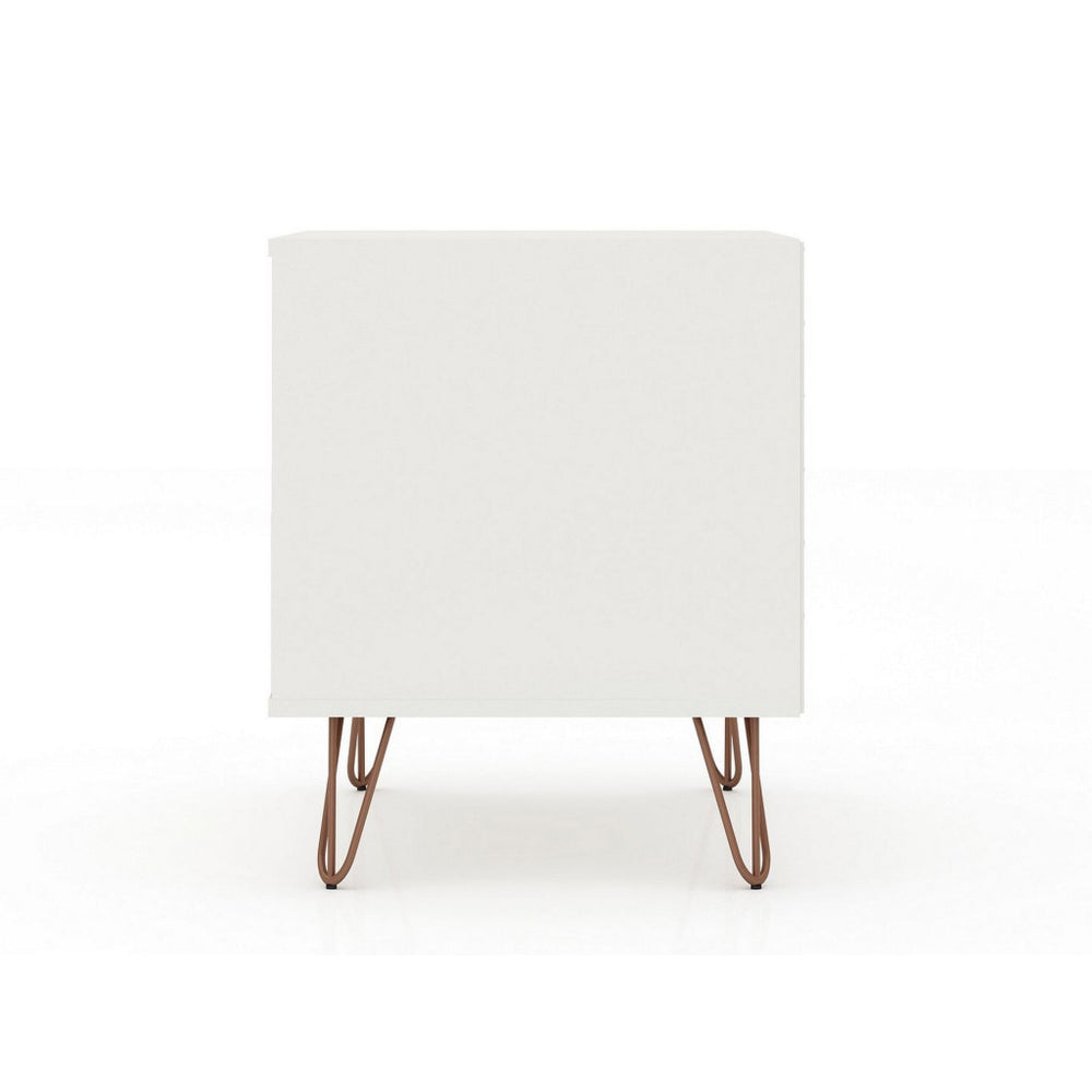Rockefeller 1-Drawer White Nightstand (Set of 2) MHC-2-101GMC1